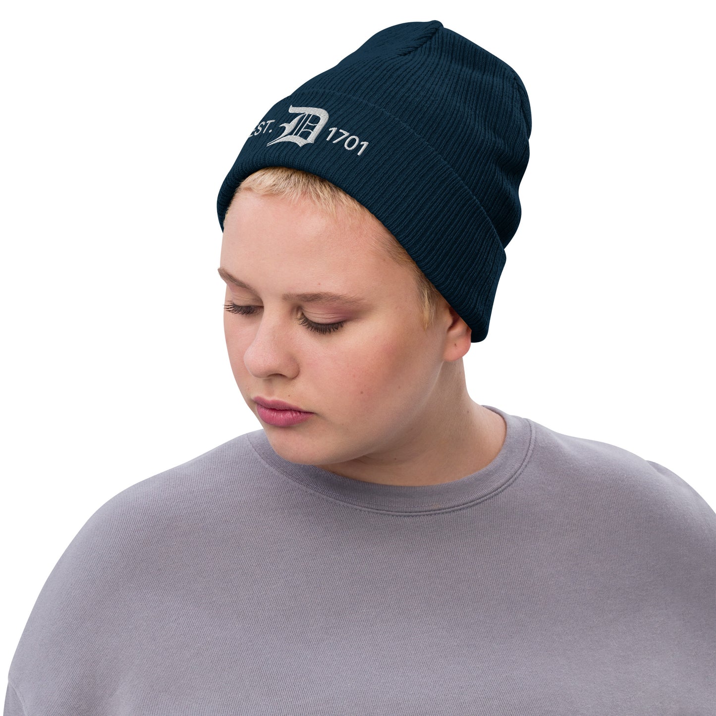 Detroit 'EST. 1701' Ribbed Beanie (w/ Old English 'D')