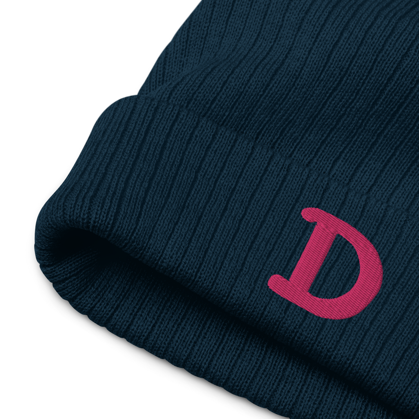 Detroit 'Old French D' Ribbed Beanie (Pink)