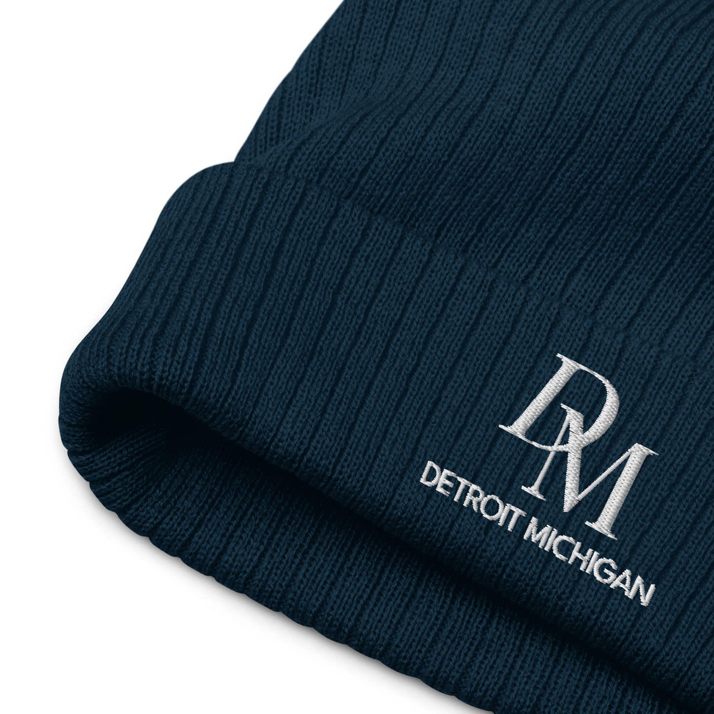 'DM Detroit Michigan' Ribbed Beanie