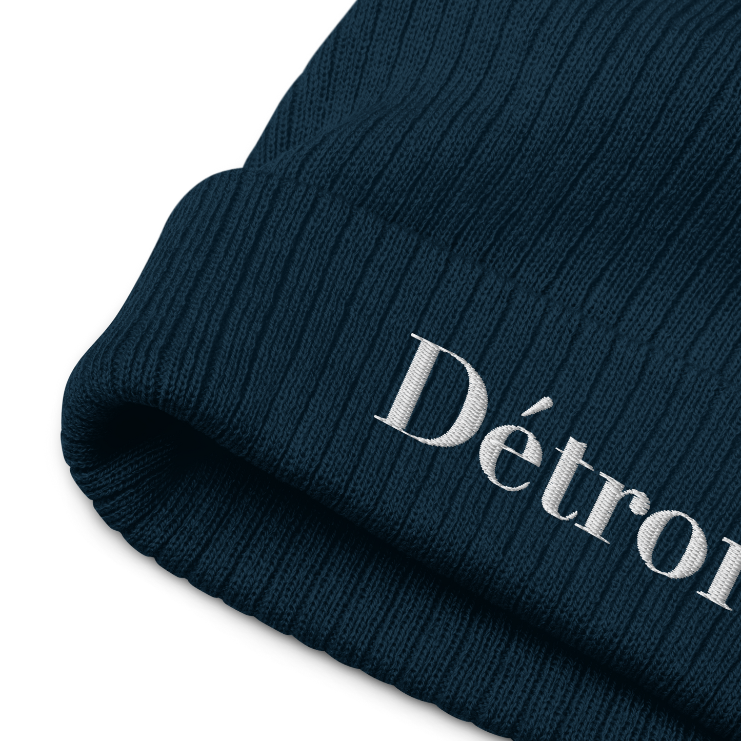 'Détroit' Ribbed Knit Beanie (Didone Font)