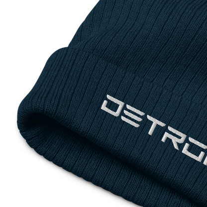 'Detroit' Ribbed Beanie (Electric Font)