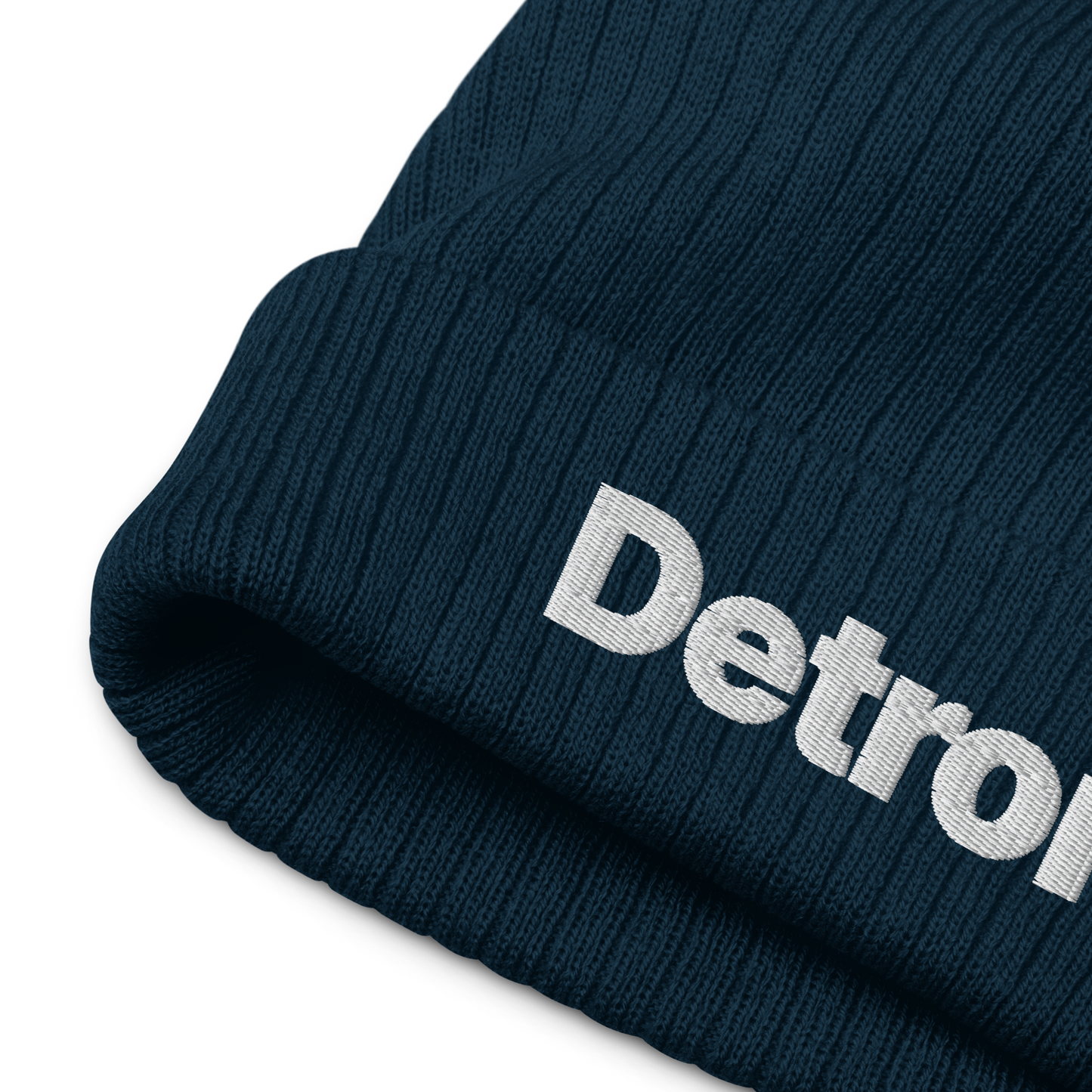 'Detroit' Ribbed Beanie (Small SUV Font)