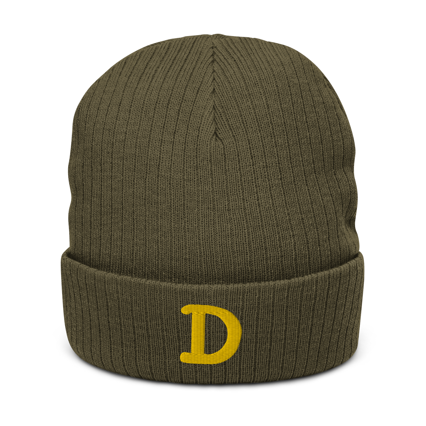 Detroit 'Old French D' Ribbed Beanie (Gold)