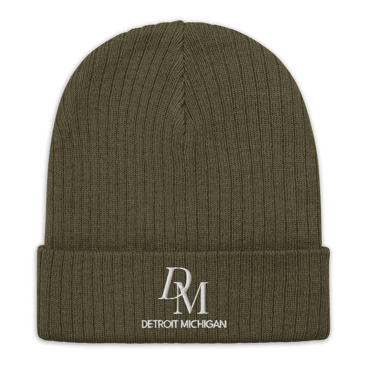 'DM Detroit Michigan' Ribbed Beanie