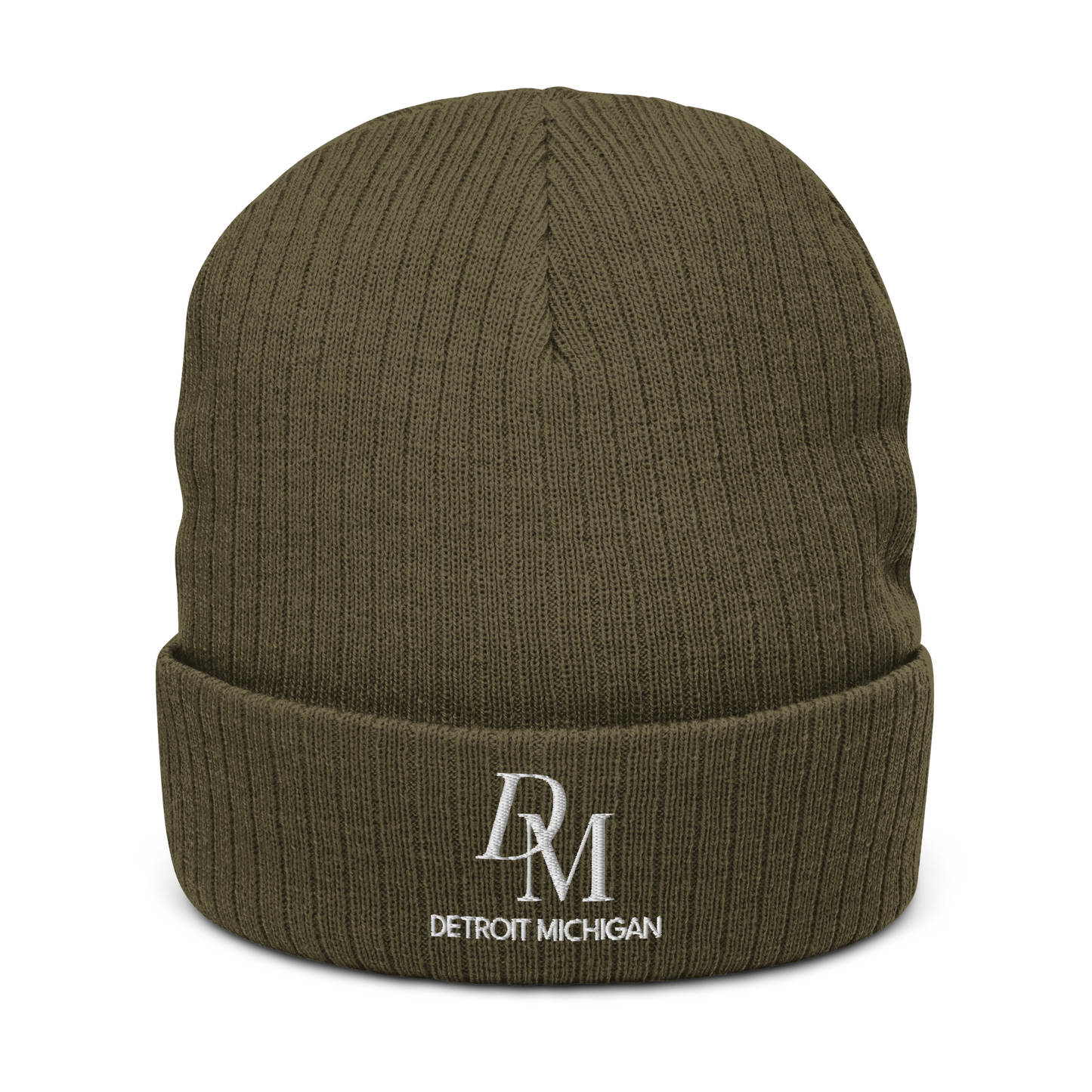 'DM Detroit Michigan' Ribbed Beanie