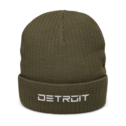 'Detroit' Ribbed Beanie (Electric Font)