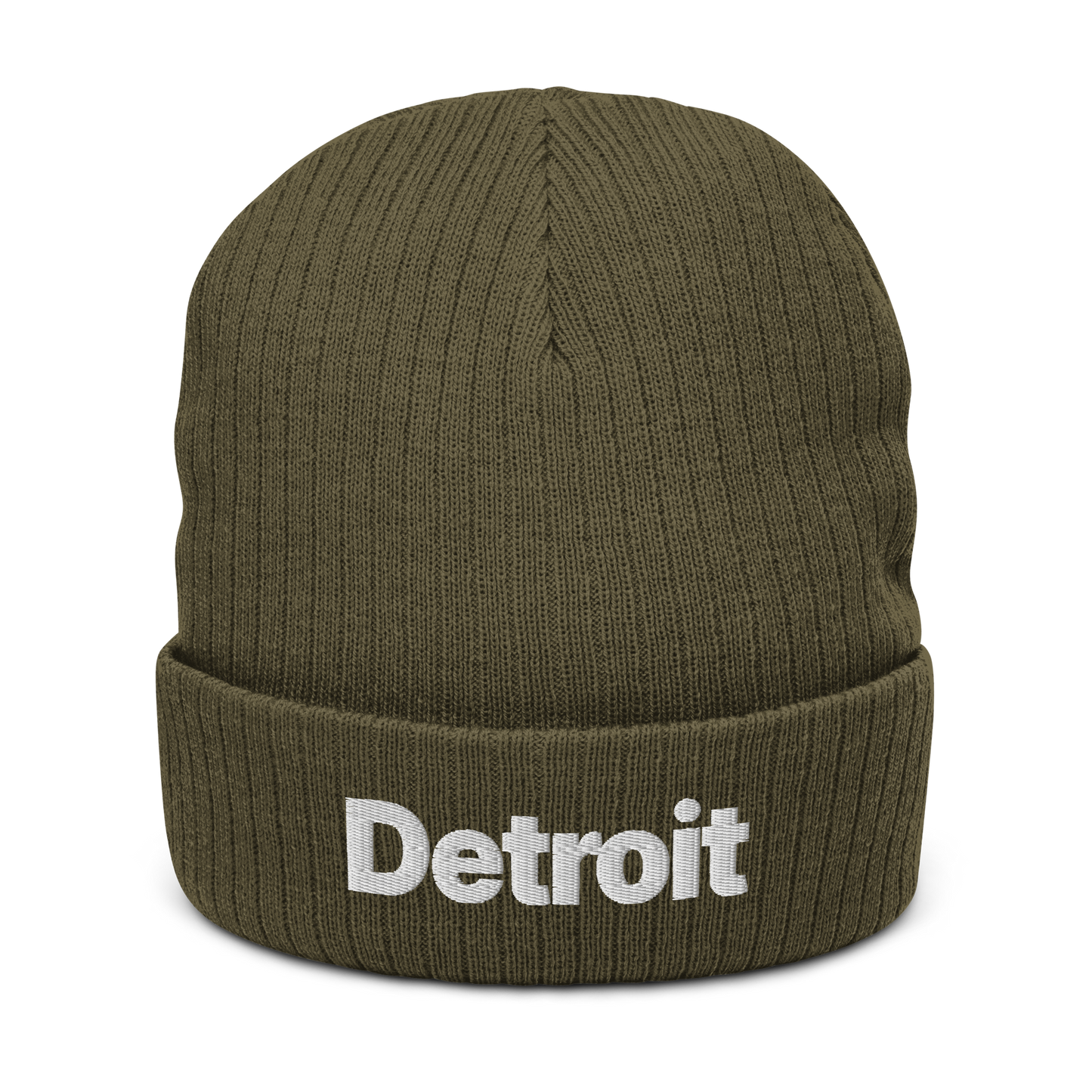 'Detroit' Ribbed Beanie (Small SUV Font)