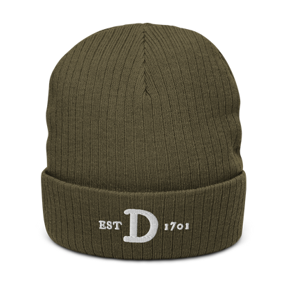 Detroit 'EST 1701' Ribbed Beanie (w/ Old French 'D')