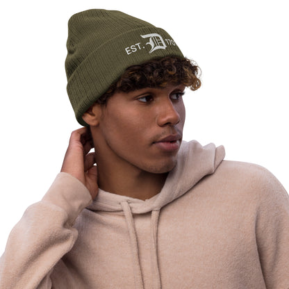 Detroit 'EST. 1701' Ribbed Beanie (w/ Old English 'D')