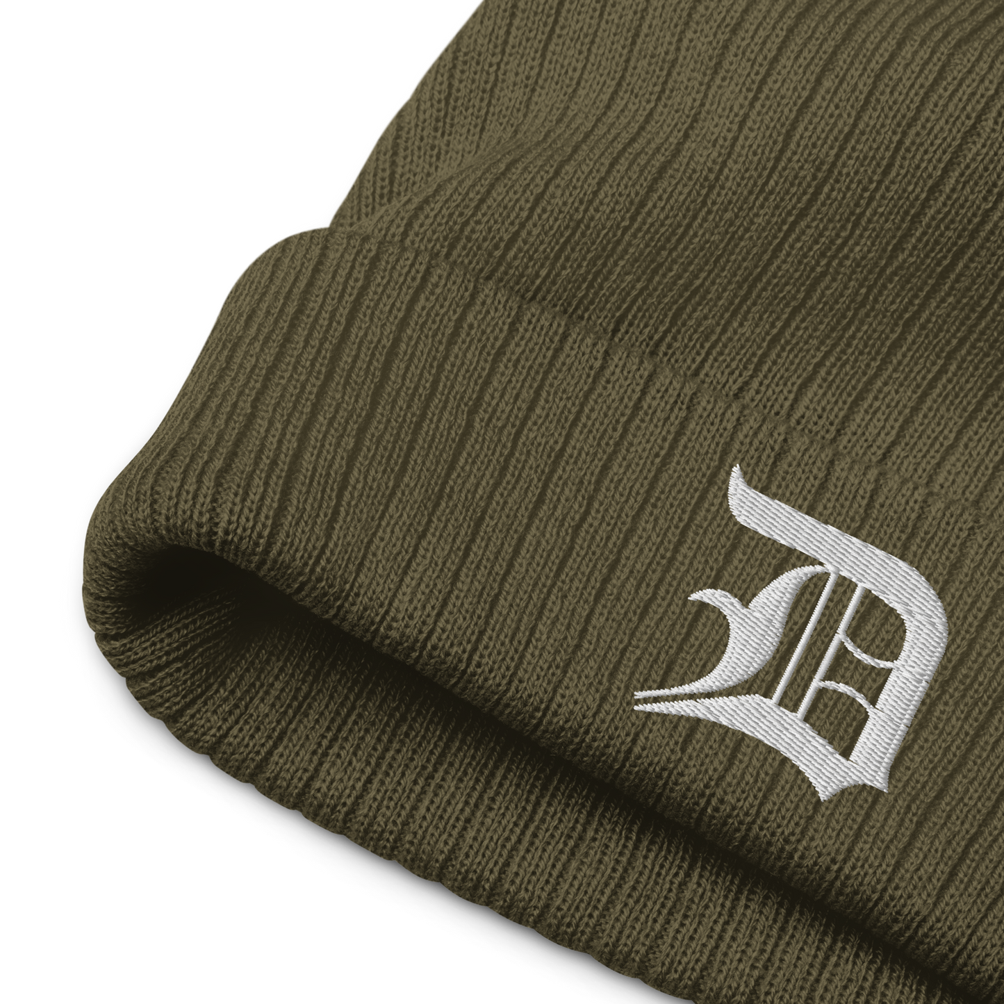 Detroit 'Old English D' Ribbed Beanie