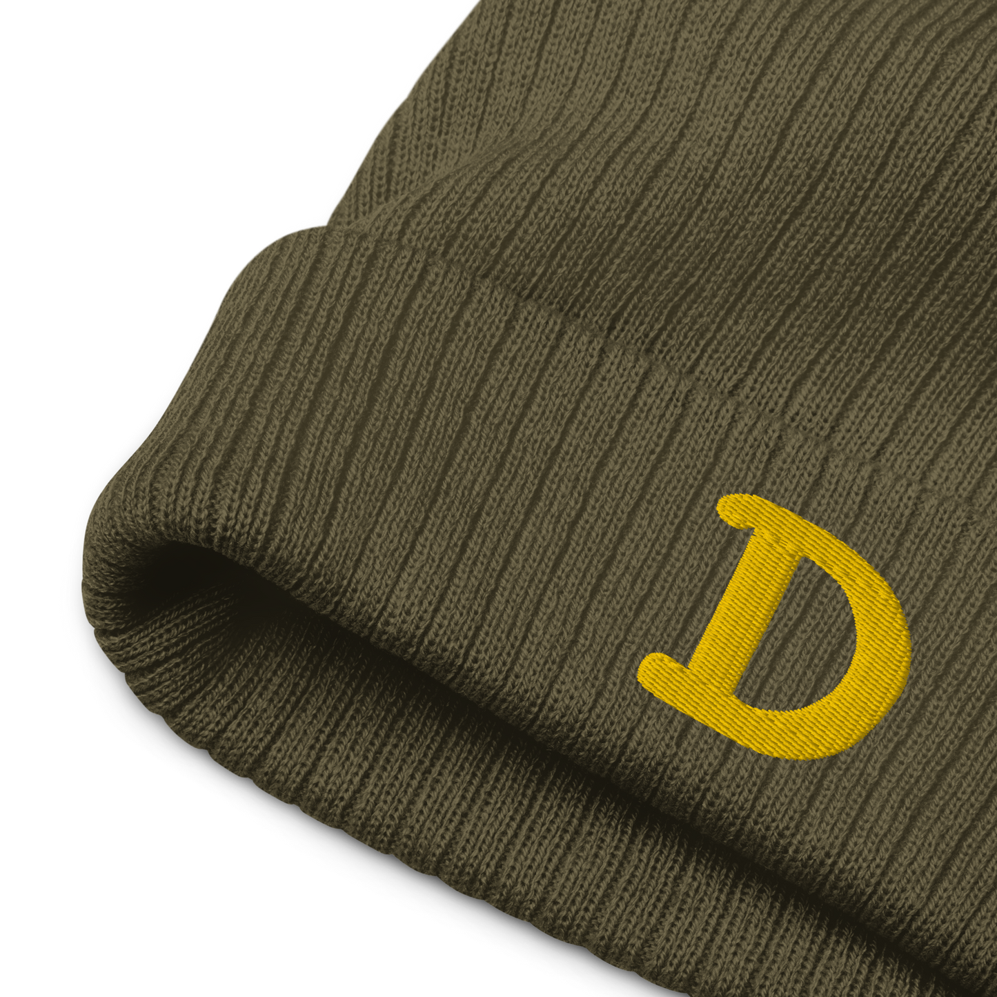 Detroit 'Old French D' Ribbed Beanie (Gold)