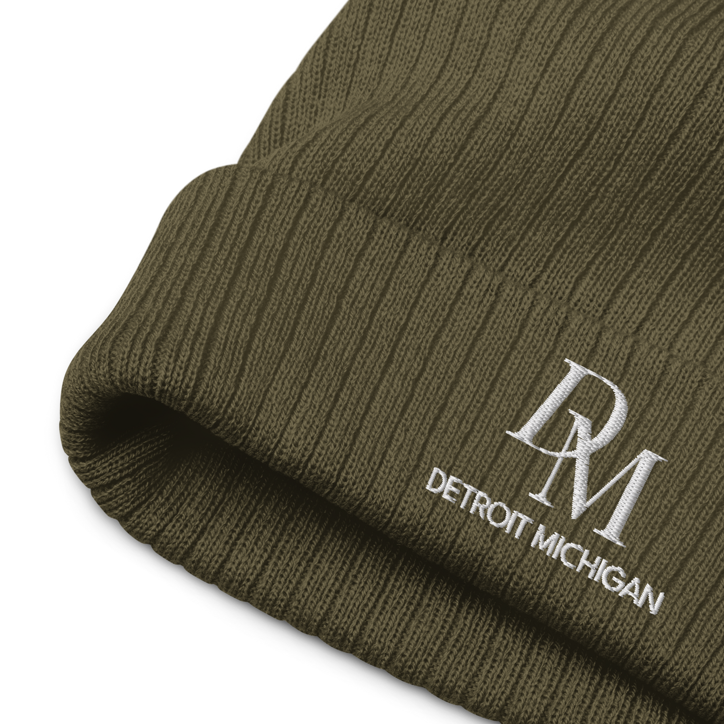 'DM Detroit Michigan' Ribbed Beanie