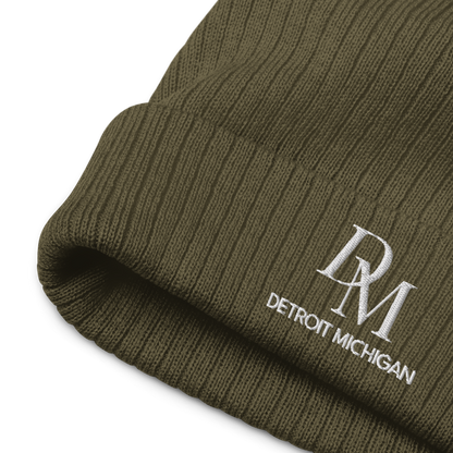 'DM Detroit Michigan' Ribbed Beanie