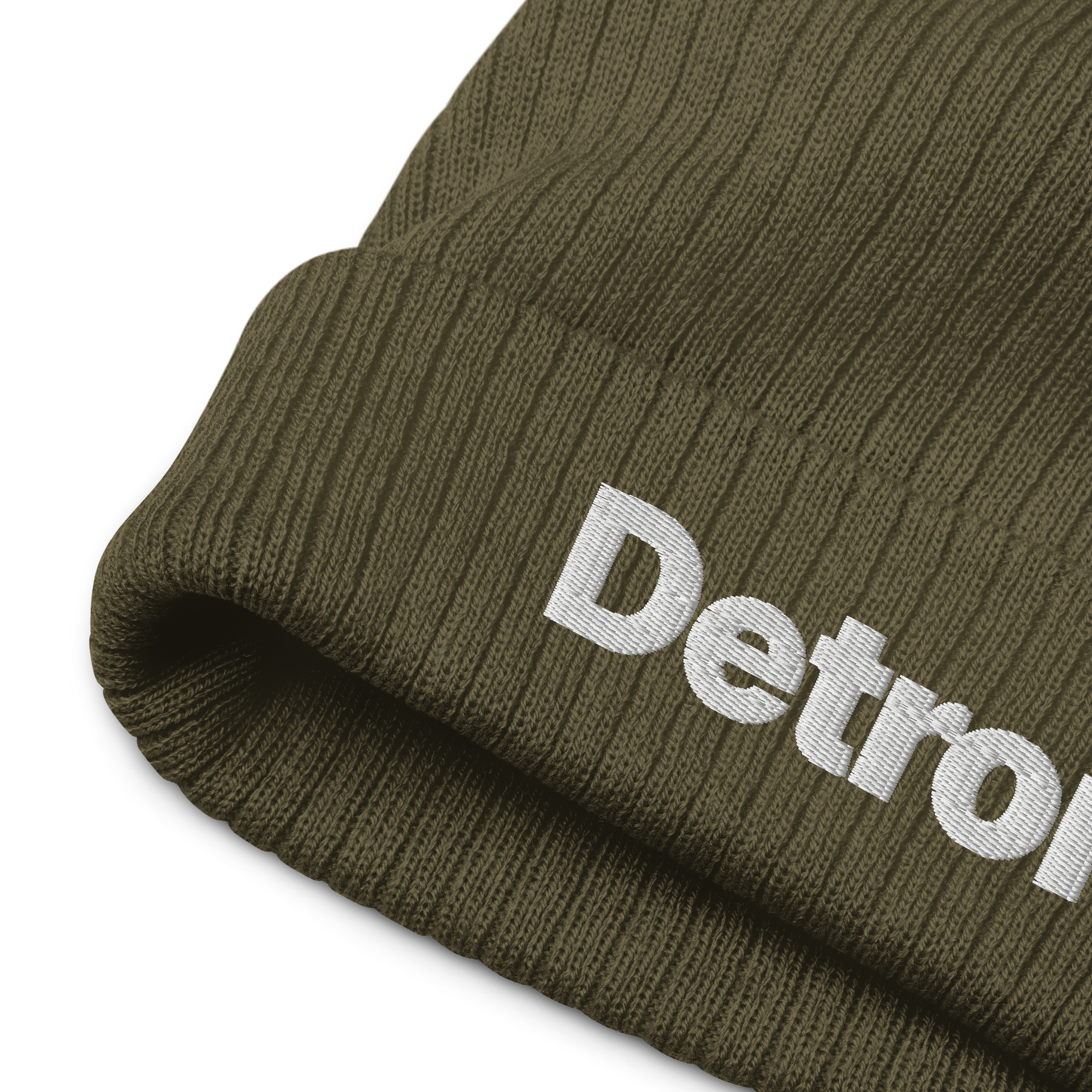 'Detroit' Ribbed Beanie (Small SUV Font)