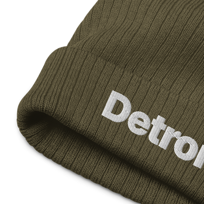 'Detroit' Ribbed Beanie (Small SUV Font)