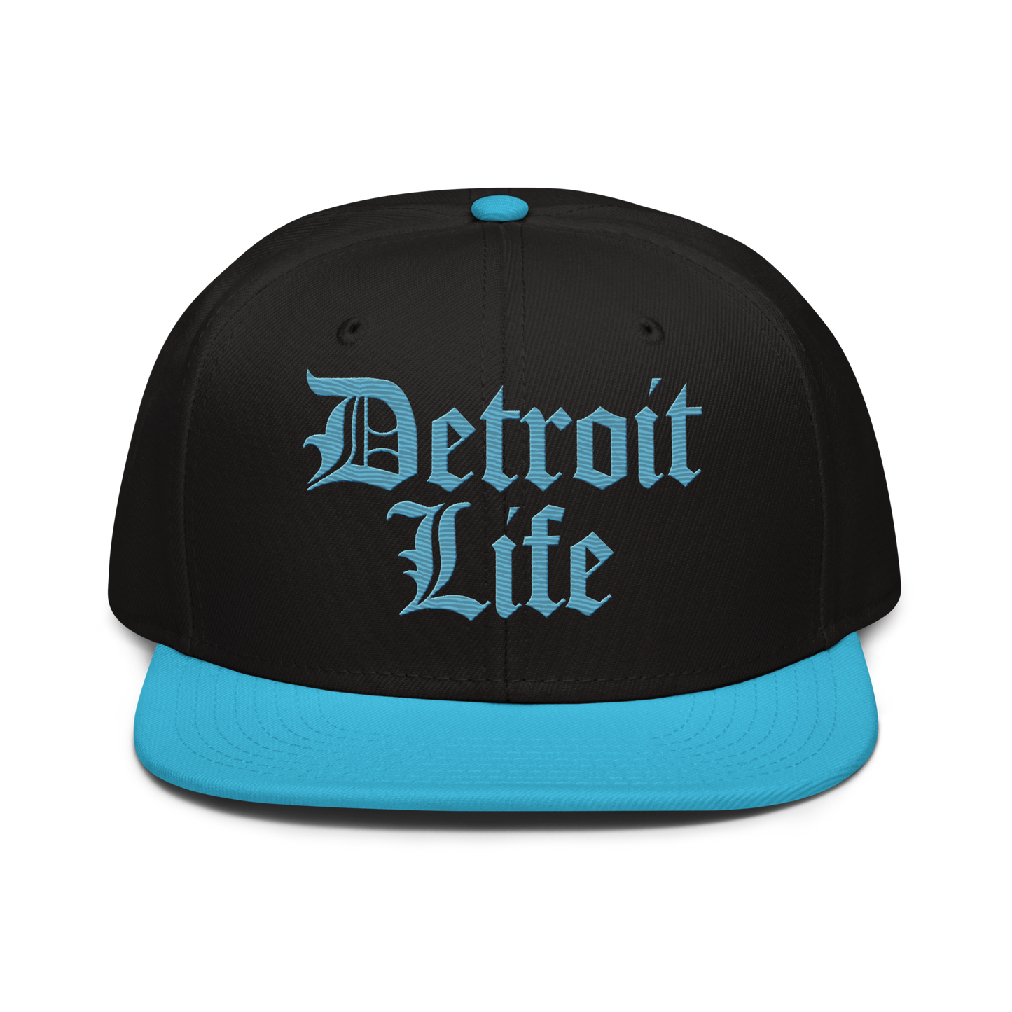 'Detroit Life' Flat Bill Snapback | 6-Panel - Aqua