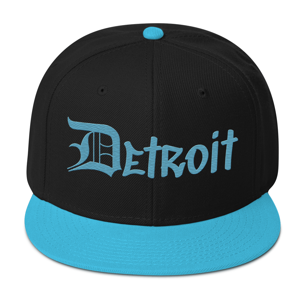 'Detroit' Flat Bill Snapback (OED Tag) | 6-Panel - Aqua