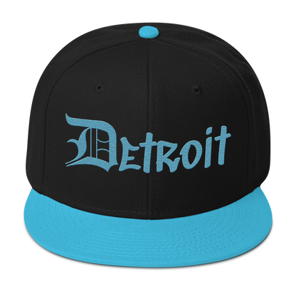 'Detroit' Flat Bill Snapback (OED Tag) | 6-Panel - Aqua