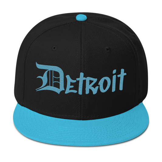 'Detroit' Flat Bill Snapback (OED Tag) | 6-Panel - Aqua