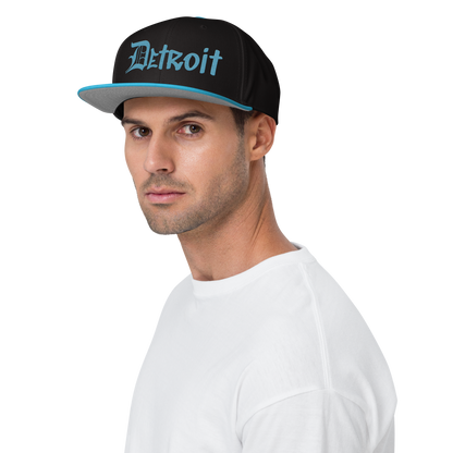 'Detroit' Flat Bill Snapback (OED Tag) | 6-Panel - Aqua