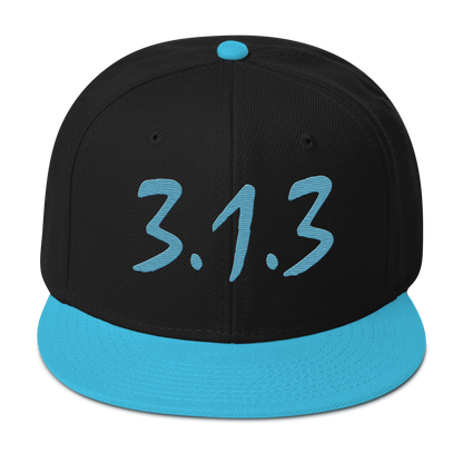 Detroit '313 Snapback (All Aqua Compton Font) | 6-Panel