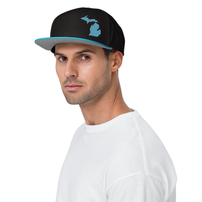 Michigan Snapback | 6-Panel - Aqua Outline