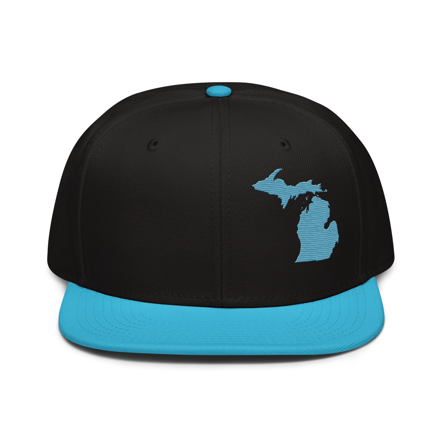 Michigan Snapback | 6-Panel - Aqua Outline