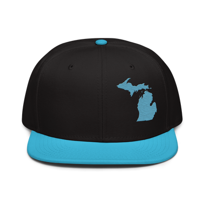 Michigan Snapback | 6-Panel - Aqua Outline