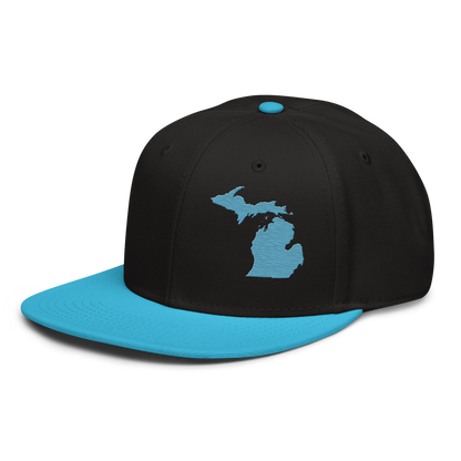 Michigan Snapback | 6-Panel - Aqua Outline