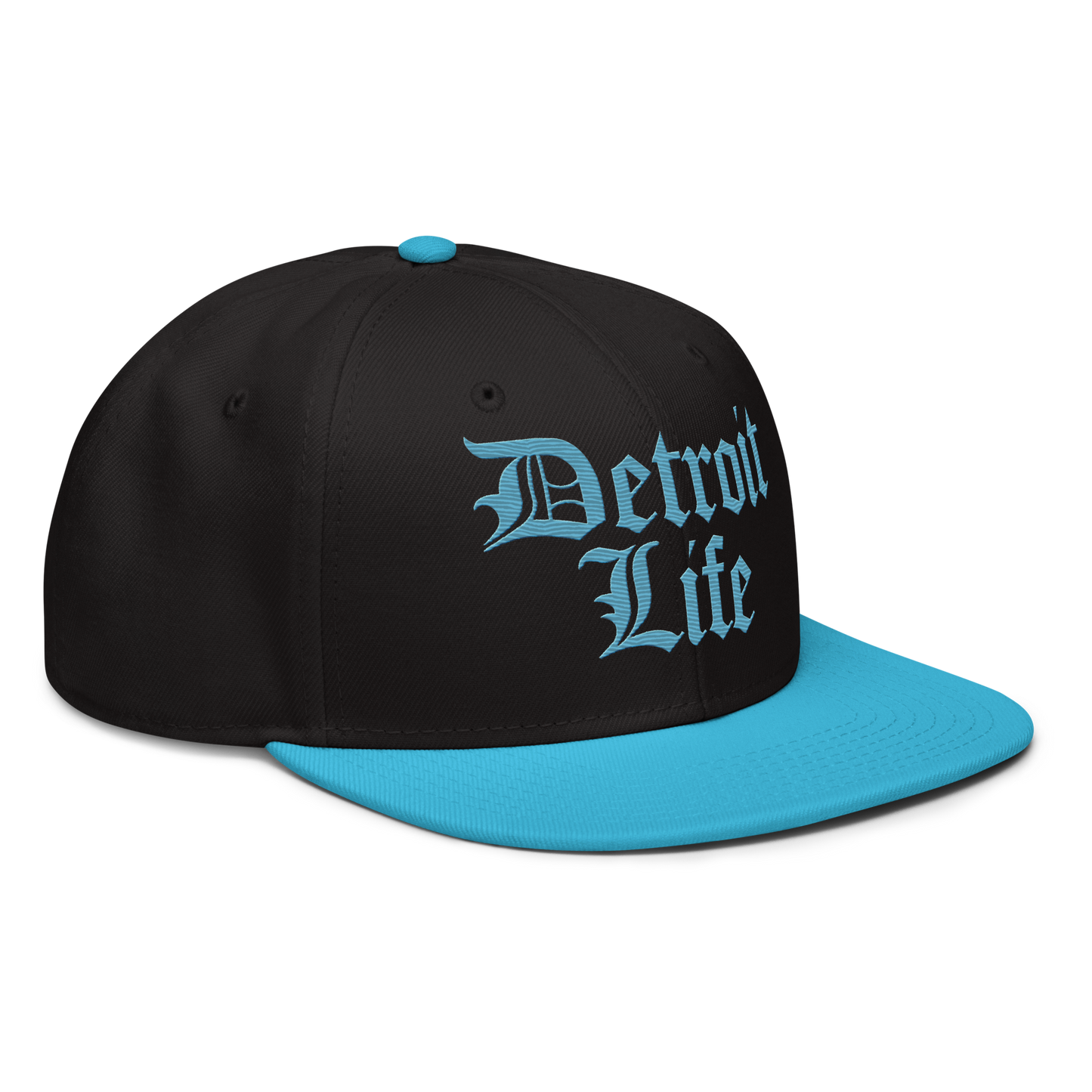 'Detroit Life' Flat Bill Snapback | 6-Panel - Aqua