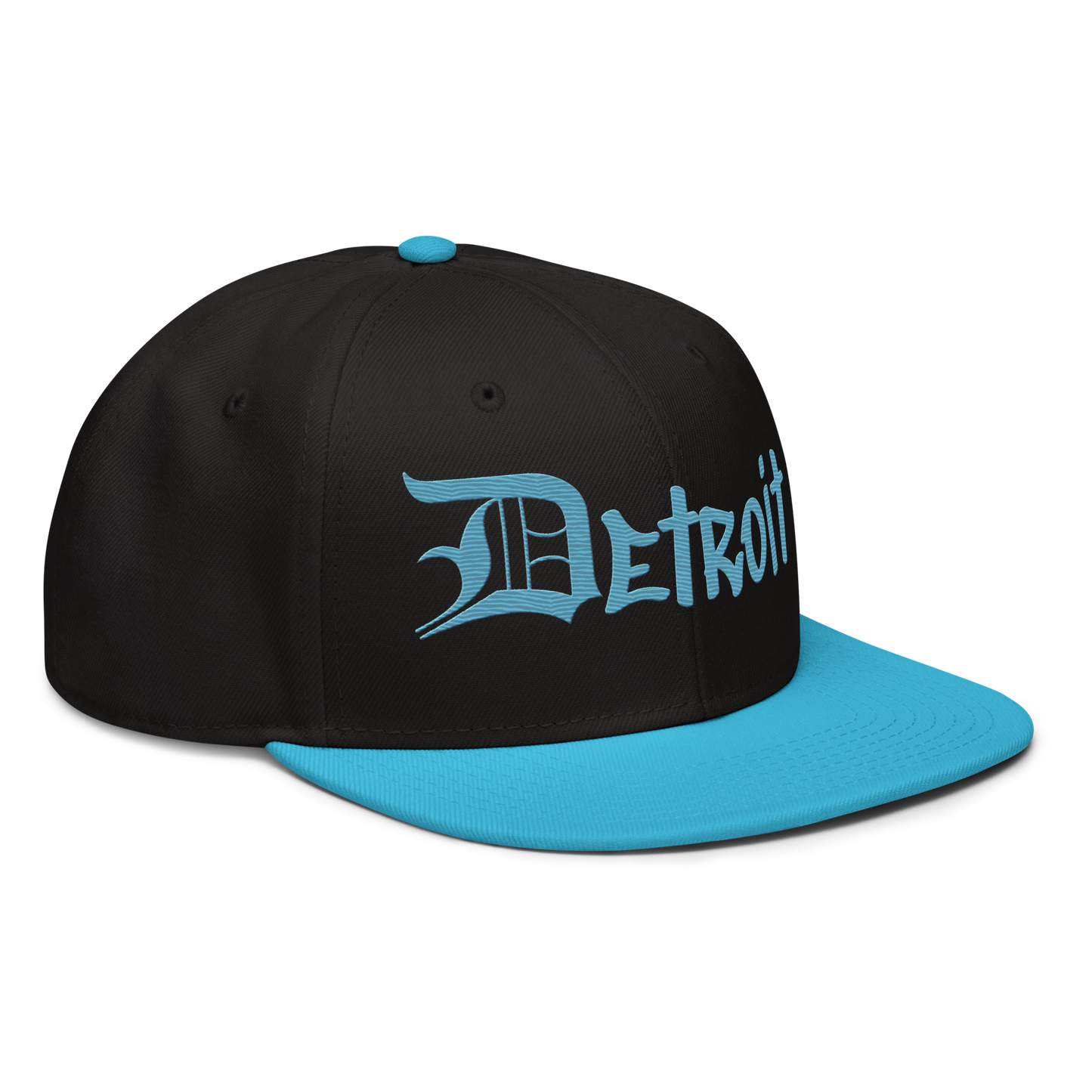 'Detroit' Flat Bill Snapback (OED Tag) | 6-Panel - Aqua