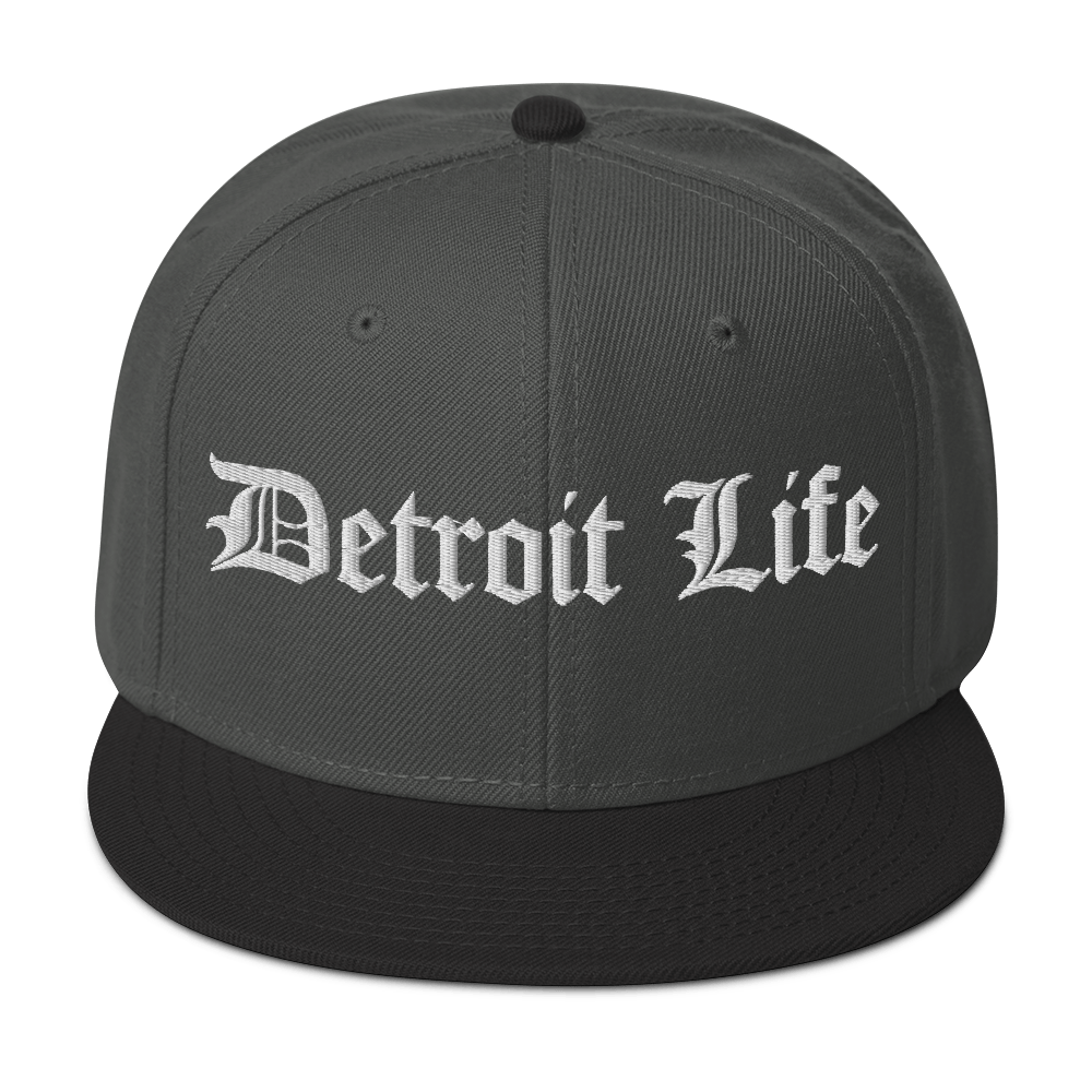 'Detroit Life' Flat Bill Snapback (Horizontal) | 6-Panel