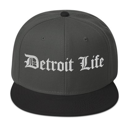 'Detroit Life' Flat Bill Snapback (Horizontal) | 6-Panel