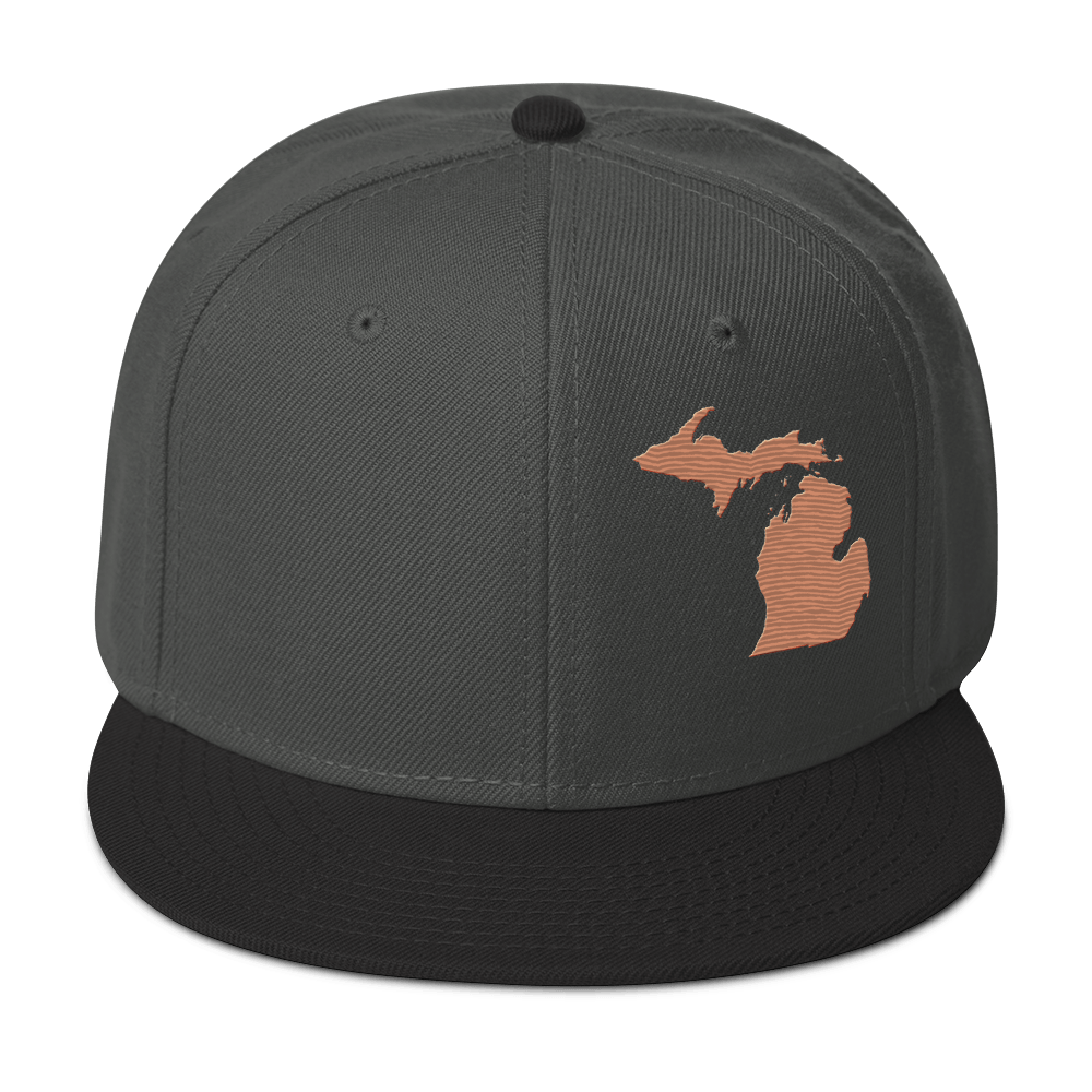 Michigan Snapback | 6-Panel - Copper Outline