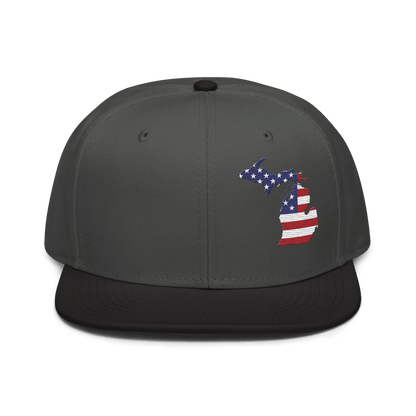 Michigan Snapback | 6-Panel - Patriotic Outline