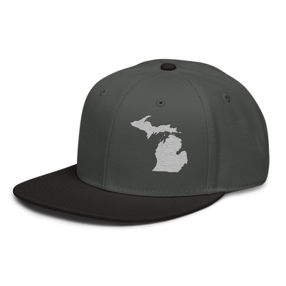 Michigan Snapback | 6-Panel - Platinum Outline