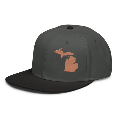 Michigan Snapback | 6-Panel - Copper Outline