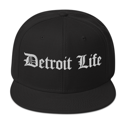 'Detroit Life' Flat Bill Snapback (Horizontal) | 6-Panel