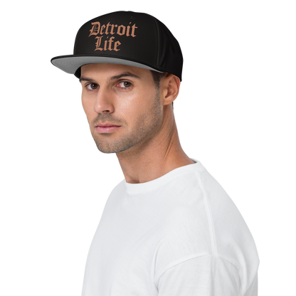 'Detroit Life' Flat Bill Snapback (Copper) | 6-Panel