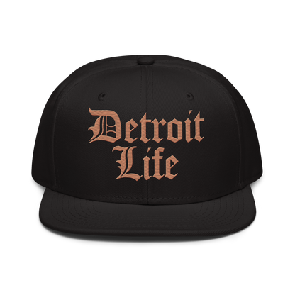 'Detroit Life' Flat Bill Snapback (Copper) | 6-Panel