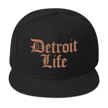 'Detroit Life' Flat Bill Snapback (Copper) | 6-Panel