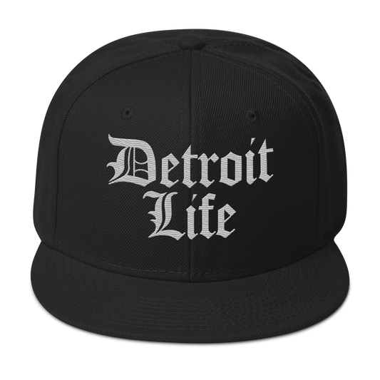 'Detroit Life' Flat Bill Snapback (Platinium) | 6-Panel