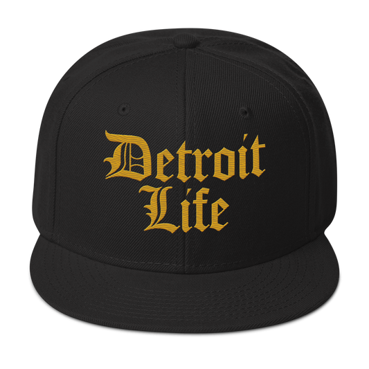 'Detroit Life' Flat Bill Snapback (Gold) | 6-Panel