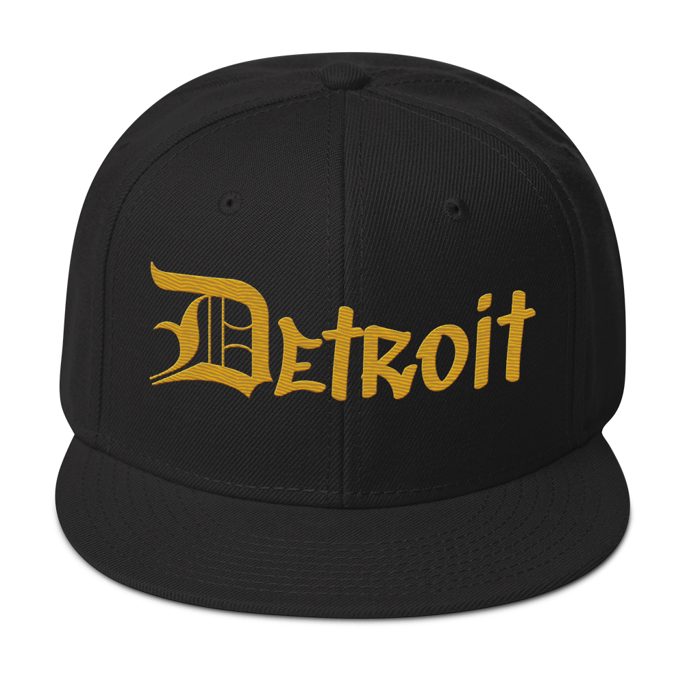 'Detroit' Flat Bill Snapback (Gold OED Tag) | 6-Panel