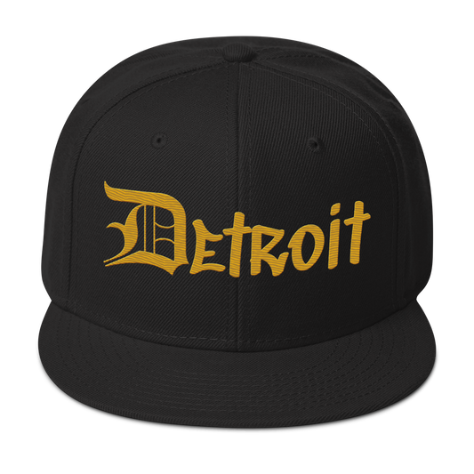 'Detroit' Flat Bill Snapback (Gold OED Tag) | 6-Panel