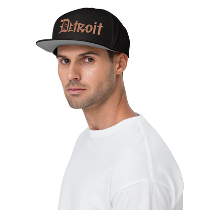 'Detroit' Flat Bill Snapback (Copper OED Tag) | 6-Panel