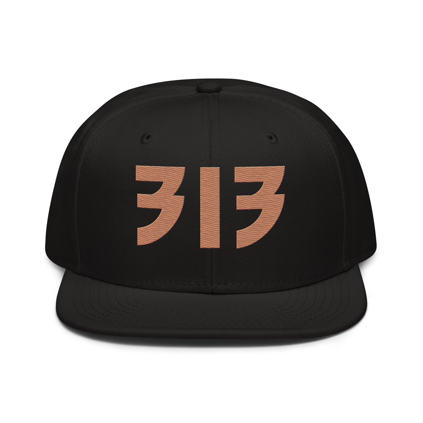 Detroit '313' Snapback (Glam Font) | 6-Panel - Copper