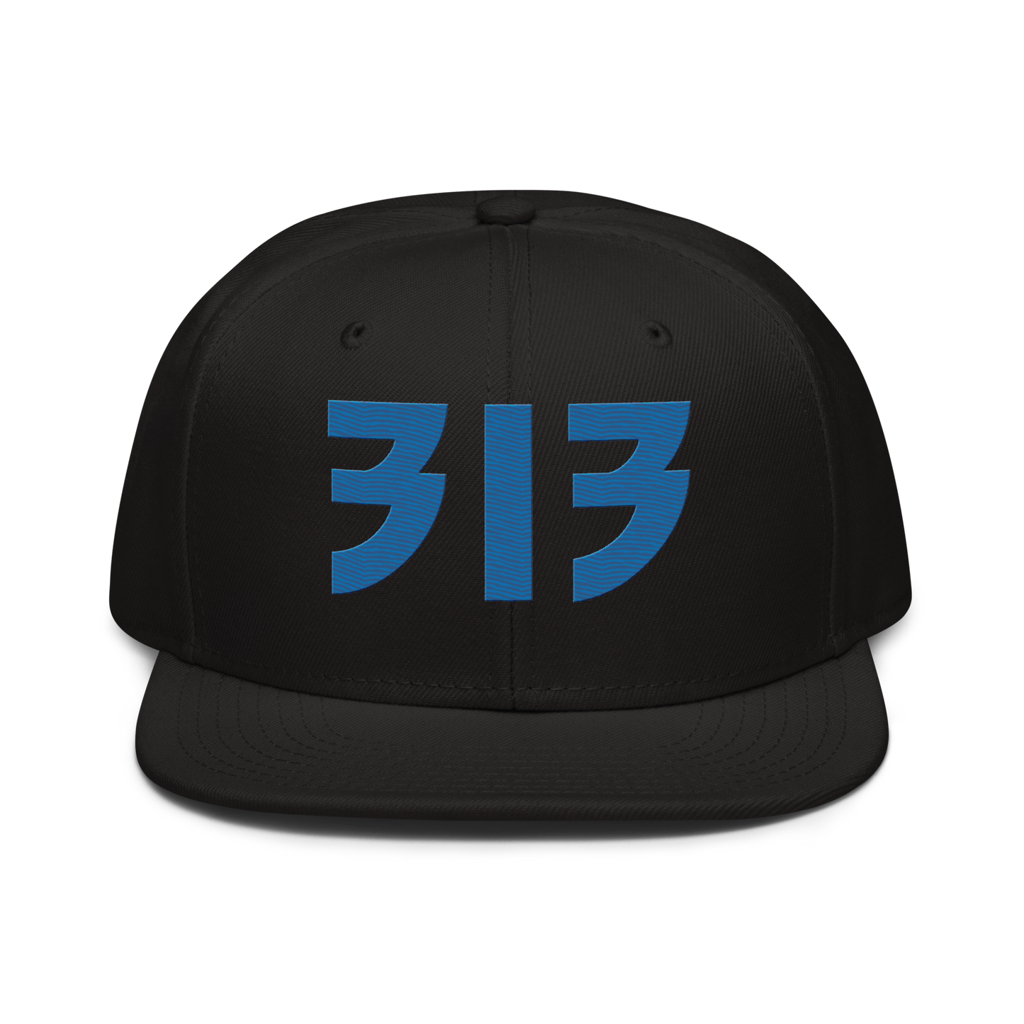 Detroit '313' Snapback (Glam Font) | 6-Panel - Azure