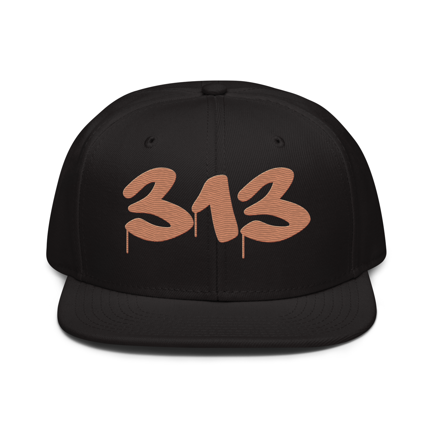 Detroit '313' Snapback (Tag Font) | 6-Panel - Copper