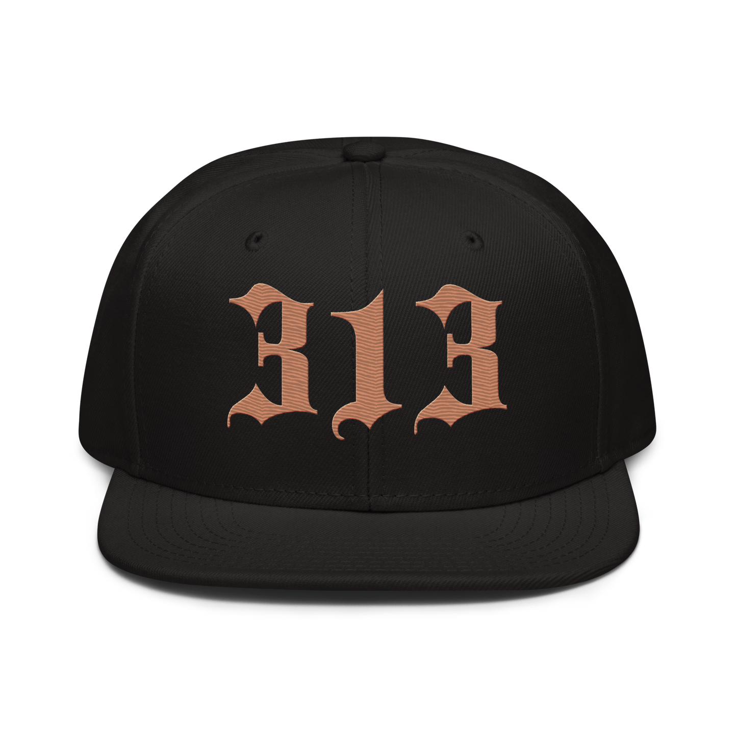 Detroit '313' Snapback (Old English Font) | 6-Panel - Copper